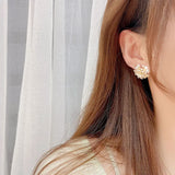 Japanese-Style Flower Cluster Earrings for Feminia Bijoux Jewelry Gift