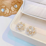 Japanese-Style Flower Cluster Earrings for Feminia Bijoux Jewelry Gift