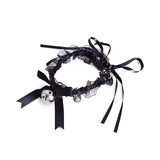 Japanese-style Chiffon Lace Neck Ring with Large Bell Bow