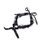 Japanese-style Chiffon Lace Neck Ring with Large Bell Bow