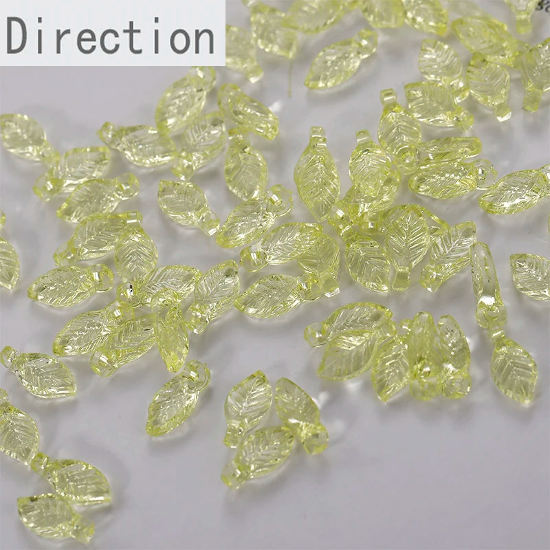 Transparent Green Leaf DIY Jewelry Set