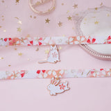 Japanese Zephyr Vintage Cherry Cat Bunny Choker Pink Neck Band Neck Collar Chain