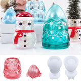 Christmas Tree/Snowman Jar Resin Mold for Epoxy Storage Bottle Y08E