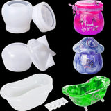 Silicone Jar Mold for DIY Craft Resin Storage Bottle with Lid Holder