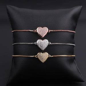 Jaravvi High CZ Micro Pave Heart Infinity Butterfly Charm Bracelet