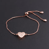 Jaravvi High CZ Micro Pave Heart Infinity Butterfly Charm Bracelet