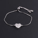 Jaravvi High CZ Micro Pave Heart Infinity Butterfly Charm Bracelet