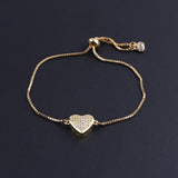 Jaravvi High CZ Micro Pave Heart Infinity Butterfly Charm Bracelet