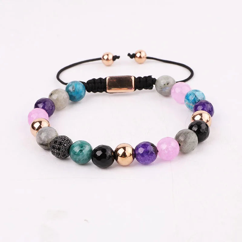 Jaravvi 8mm CZ Ball Braided Friendship Bracelet