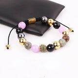 Jaravvi 10mm Stone Beads Macrame Bracelet Women