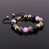 Jaravvi 10mm Stone Beads Macrame Bracelet Women