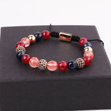 Jaravvi 8mm Natural Stone Jade Beads Braided Bracelet For Women