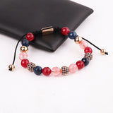 Jaravvi 8mm Natural Stone Jade Beads Braided Bracelet For Women