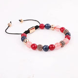 Jaravvi 8mm Natural Stone Jade Beads Braided Bracelet For Women