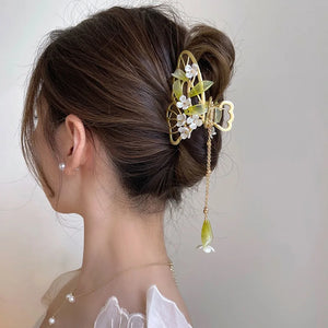 Jasmine Flower Tassel Hairpin Tassel Headwear Hanfu Hair Accessories