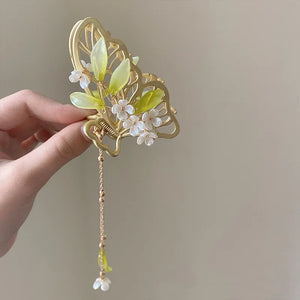 Jasmine Flower Tassel Hairpin Tassel Headwear Hanfu Hair Accessories