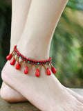 Jastie Bohemian Water Drop Anklet - Summer Beach Accessories