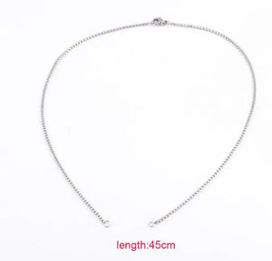 Stainless Steel Bolo Box Chain Necklace 1.8mm DIY Charm Jewelry 10pcs