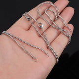 Stainless Steel Bolo Box Chain Necklace 1.8mm DIY Charm Jewelry 10pcs