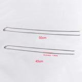 Stainless Steel Bolo Box Chain Necklace 1.8mm DIY Charm Jewelry 10pcs