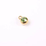 12 Birthstone Charms Round 6mm Rhinestones Stainless Steel Jewelry Making
