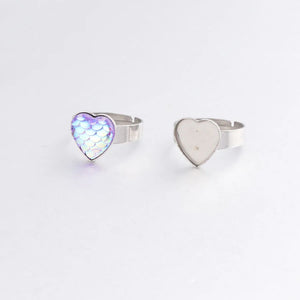 Jaymaxi 12mm Heart DIY Ring Stainless Steel Jewelry Findings Adjustable Ring