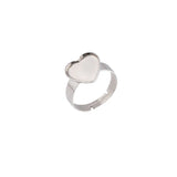 Jaymaxi 12mm Heart DIY Ring Stainless Steel Jewelry Findings Adjustable Ring