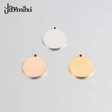 Jaymaxi 19mm Round Charms Stainless Steel Engraved Charms 20 Pieces