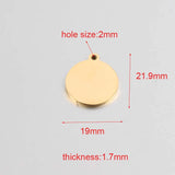 Jaymaxi 19mm Round Charms Stainless Steel Engraved Charms 20 Pieces