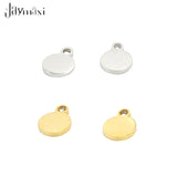 Jaymaxi 314L Stainless Steel Tag Pendant 7mm Round DIY Jewelry Logo