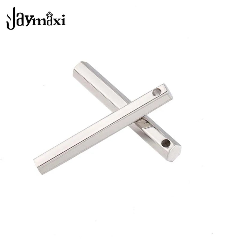 Jaymaxi 3D Bar Pendant Stainless Steel DIY Logo Pendant Charms 5*40mm 20Pieces