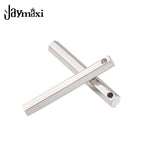 Jaymaxi 3D Bar Pendant Stainless Steel DIY Logo Pendant Charms 5*40mm 20Pieces