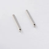 Jaymaxi 3D Bar Pendant Stainless Steel DIY Logo Pendant Charms 5*40mm 20Pieces