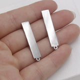 Jaymaxi 6*30mm Stainless Steel Pendant Engraved Logo DIY Charms 20Pieces/lot