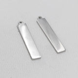 Jaymaxi 6*30mm Stainless Steel Pendant Engraved Logo DIY Charms 20Pieces/lot