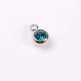 Jaymaxi 6mm 12 Birthstone Charms Stainless Steel DIY Jewelry 50Pieces