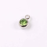Jaymaxi 6mm 12 Birthstone Charms Stainless Steel DIY Jewelry 50Pieces