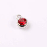 Jaymaxi 6mm 12 Birthstone Charms Stainless Steel DIY Jewelry 50Pieces