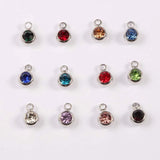 Jaymaxi 6mm 12 Birthstone Charms Stainless Steel DIY Jewelry 50Pieces