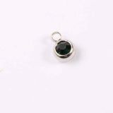 Jaymaxi 6mm 12 Birthstone Charms Stainless Steel DIY Jewelry 50Pieces