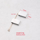 20Pcs Stainless Steel Rectangle Charms Mirror Polished Blank Stamp DIY Beads