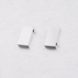 20Pcs Stainless Steel Rectangle Charms Mirror Polished Blank Stamp DIY Beads