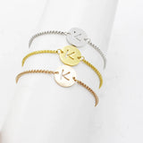 Jaymaxi Alphabet Charm Stainless Steel Letter Bracelet A-Z Initials