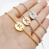 Jaymaxi Alphabet Charm Stainless Steel Letter Bracelet A-Z Initials