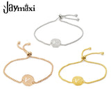 Jaymaxi Alphabet Charm Stainless Steel Letter Bracelet A-Z Initials