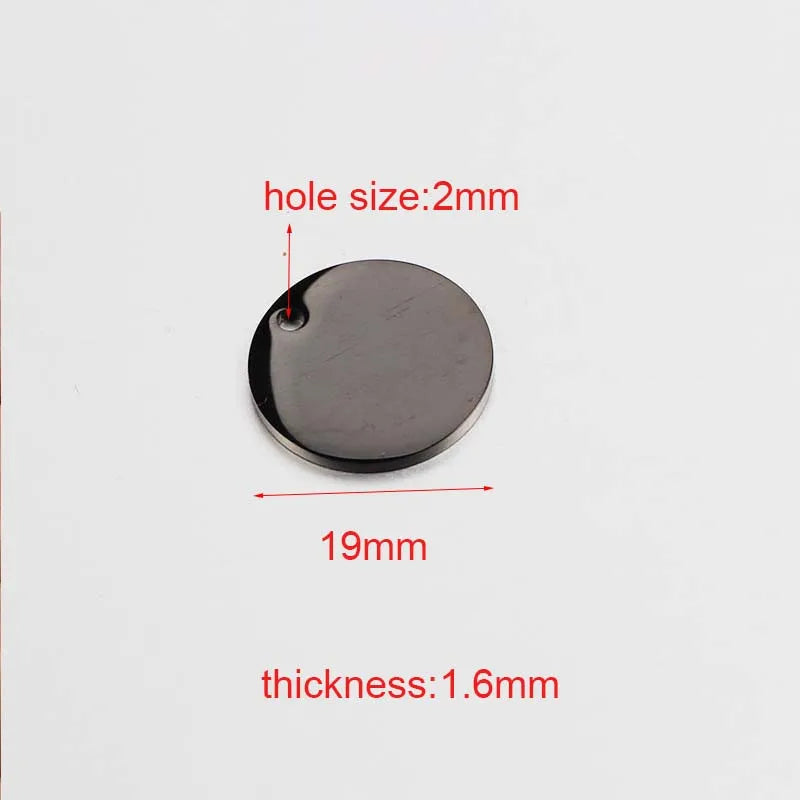 Jaymaxi Round Charms Stainless Steel DIY Jewelry 20Pieces