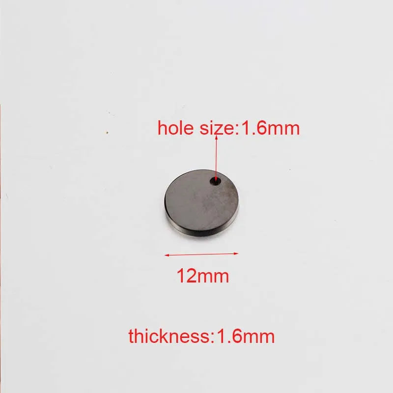 Jaymaxi Round Charms Stainless Steel DIY Jewelry 20Pieces