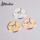 Jaymaxi Compass Disc Charms Stainless Steel DIY Jewelry Necklace Making