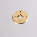 Jaymaxi Compass Disc Charms Stainless Steel DIY Jewelry Necklace Making
