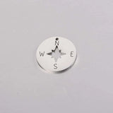 Jaymaxi Compass Disc Charms Stainless Steel DIY Jewelry Necklace Making